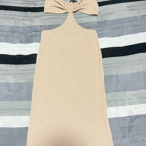 SHEIN Beige Ribbed Knit Top